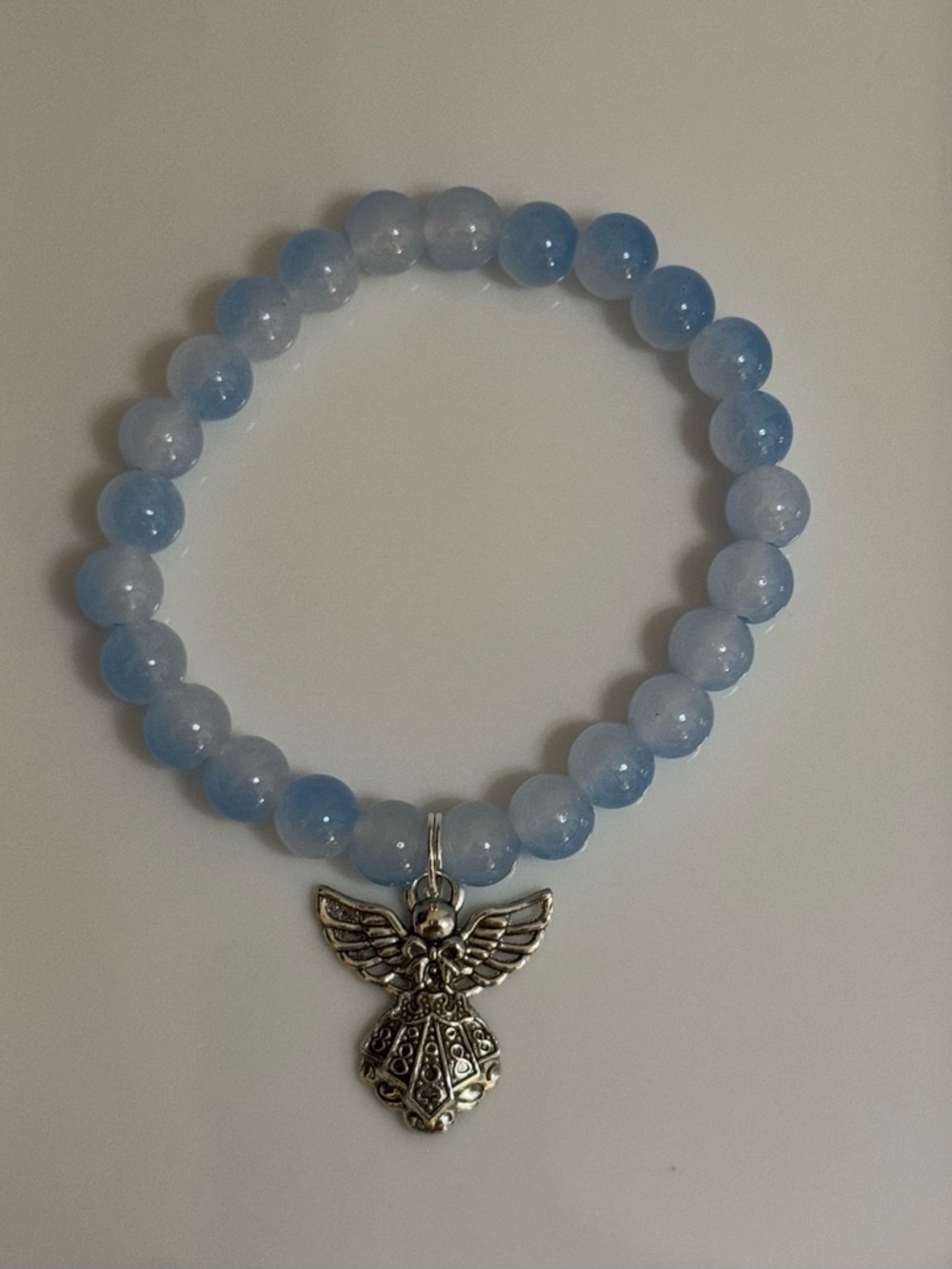 Beaded Blue Blend Angel Charm Bracelet - Women Jewelry